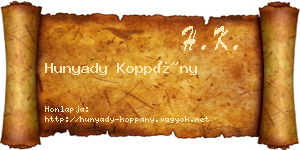 Hunyady Koppány névjegykártya